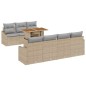 vidaXL Set da Pranzo da Giardino di 8 Pezzi con Cuscini Beige in Rattan Sintetico di Acacia vidaXL Set da Pranzo da Giardino di 8 Pezzi con Cuscini Beige in Rattan Sintetico di Acacia