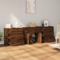 Credenze 3 pz Rovere Marrone in Legno Multistrato Credenze 3 pz Rovere Marrone in Legno Multistrato