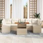 vidaXL Set da pranzo per il giardino da 8 pezzi con cuscini in rattan sintetico beige e legno di acacia.