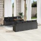 vidaXL Set da pranzo da giardino 9 pezzi con cuscini in rattan nero e acacia