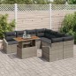 vidaXL Set da Pranzo da Giardino 9 Pezzi con Cuscini in Rattan Grigio e Acacia.