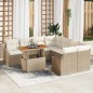 vidaXL Set di Tavolo e Sedie da Giardino da 9 Pezzi con Cuscini – Rattan Polietilene Beige e Acacia. vidaXL Set di Tavolo e Sedie da Giardino da 9 Pezzi con Cuscini – Rattan Polietilene Beige e Acacia.