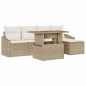 vidaXL Set da Pranzo da Giardino con 6 Pezzi e Cuscini Beige in Rattan Sintetico e Acacia