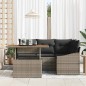 vidaXL Set da Pranzo da Giardino 5 Pezzi con Cuscini Grigio in Rattan