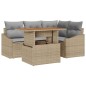 vidaXL Set da Pranzo da Giardino 5 Pezzi con Cuscini Beige in Rattan Sintetico e Acacia