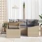 vidaXL Set da Pranzo da Giardino 5 Pezzi con Cuscini Beige in Rattan Sintetico e Acacia
