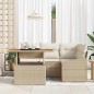 vidaXL Set da Pranzo da Giardino 5 Pezzi con Cuscini Beige in Rattan Sintetico e Acacia