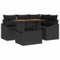 vidaXL Set da Pranzo da Giardino 5 Pezzi con Cuscini - Rattan Polietilene Nero e Acacia vidaXL Set da Pranzo da Giardino 5 Pezzi con Cuscini - Rattan Polietilene Nero e Acacia