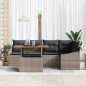 vidaXL Set da Pranzo da Giardino 6 Pezzi con Cuscini Grigi in Rattan Sintetico e Acacia