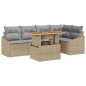 vidaXL Set da pranzo da giardino 6 pezzi con cuscini beige in rattan sintetico e acacia