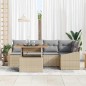 vidaXL Set da pranzo da giardino 6 pezzi con cuscini beige in rattan sintetico e acacia