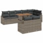 vidaXL Set da pranzo da giardino da 9 pezzi con cuscini in polyrattan grigio e acacia