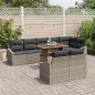 vidaXL Set da pranzo da giardino da 9 pezzi con cuscini in polyrattan grigio e acacia