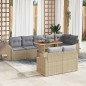 vidaXL Set pranzo giardino 9 pezzi con cuscini beige in rattan sintetico e acacia