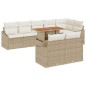vidaXL Set da pranzo da giardino 9 pezzi con cuscini beige in rattan sintetico e acacia