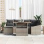 vidaXL Set da Pranzo per Giardino 7 Pezzi con Cuscini in Rattan Grigio e Acacia.