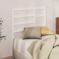 Testiera per Letto Bianca 96x4x104 cm in Legno Massello di Pino