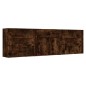 Credenze 3 pz Rovere Fumo in Legno Multistrato Credenze 3 pz Rovere Fumo in Legno Multistrato