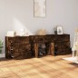 Credenze 3 pz Rovere Fumo in Legno Multistrato Credenze 3 pz Rovere Fumo in Legno Multistrato
