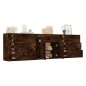 Credenze 3 pz Rovere Fumo in Legno Multistrato Credenze 3 pz Rovere Fumo in Legno Multistrato