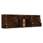 Credenze 3 pz Rovere Fumo in Legno Multistrato Credenze 3 pz Rovere Fumo in Legno Multistrato