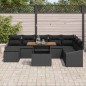 vidaXL Set da Pranzo da Giardino 9 Pezzi con Cuscini in Rattan Plastico e Acacia Nero