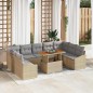 vidaXL Set da Pranzo da Giardino 10 Pezzi con Cuscini in Rattan Beige e Acacia vidaXL Set da Pranzo da Giardino 10 Pezzi con Cuscini in Rattan Beige e Acacia