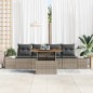 vidaXL Set da Pranzo da Giardino 5 Pezzi con Cuscini Grigi in Poly Rattan e Acacia
