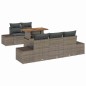 vidaXL Set da Pranzo da Giardino in 6 Pezzi con Cuscini Grigi in Rattan Sintetico e Acacia