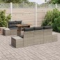 vidaXL Set da Pranzo da Giardino in 6 Pezzi con Cuscini Grigi in Rattan Sintetico e Acacia