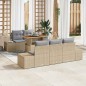 vidaXL Set da pranzo da giardino 6 pezzi con cuscini beige in rattan sintetico e legno di acacia