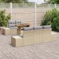vidaXL Set da pranzo da giardino 6 pezzi con cuscini beige in rattan sintetico e legno di acacia