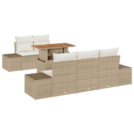 vidaXL Set da Pranzo da Giardino in 6 Pezzi con Cuscini Beige.