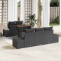 vidaXL Set da Pranzo da Giardino 6 Pezzi con Cuscini in Rattan Sintetico Nero e Acacia
