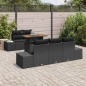 vidaXL Set da Pranzo da Giardino 6 Pezzi con Cuscini in Rattan Sintetico Nero e Acacia