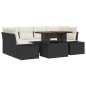 vidaXL Set da Pranzo per Esterni 7 Pezzi con Cuscini in Rattan Sintetico e Acacia Nera