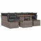 vidaXL Set da Pranzo da Giardino 7 Pezzi con Cuscini Grigio in Rattan Sintetico