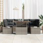 vidaXL Set da Pranzo da Giardino 7 Pezzi con Cuscini Grigio in Rattan Sintetico