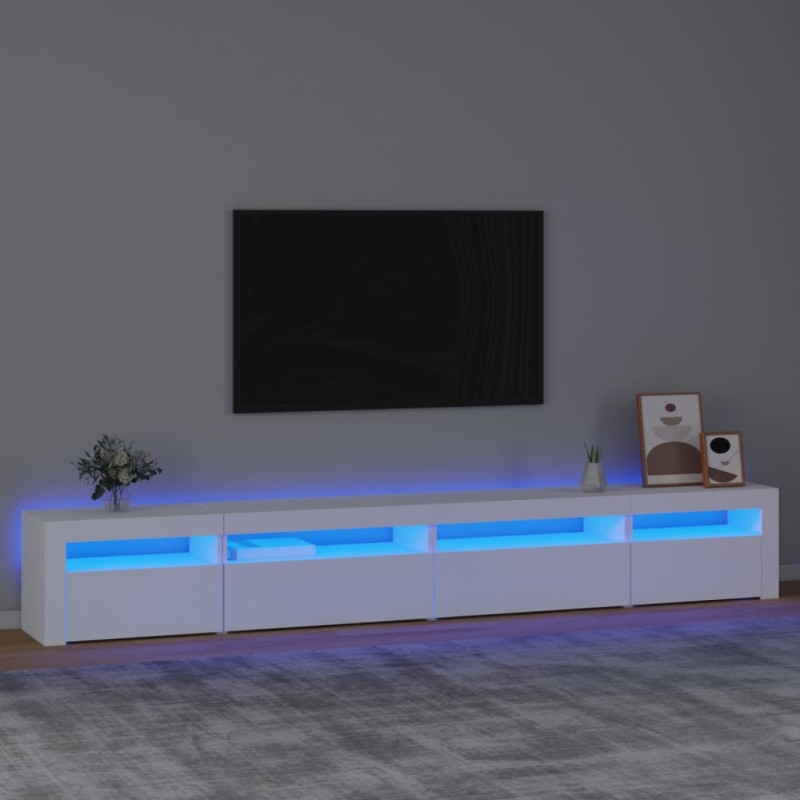 vidaXL Mobile Porta TV con Luci LED Bianco 270x35x40 cm vidaXL Mobile Porta TV con Luci LED Bianco 270x35x40 cm