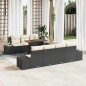 vidaXL Set da Pranzo da Giardino 8 Pezzi con Cuscini in Rattan Composito Nero e Acacia
