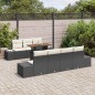 vidaXL Set da Pranzo da Giardino 8 Pezzi con Cuscini in Rattan Composito Nero e Acacia