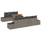 vidaXL Set da Giardino 8 Pezzi con Cuscini Grigi in Rattan Sintetico e Acacia