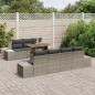 vidaXL Set da Giardino 8 Pezzi con Cuscini Grigi in Rattan Sintetico e Acacia