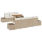 vidaXL Set da Pranzo per Giardino 8 Pezzi con Cuscini Beige in Rattan e Acacia vidaXL Set da Pranzo per Giardino 8 Pezzi con Cuscini Beige in Rattan e Acacia