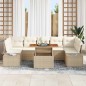 vidaXL Set da Pranzo da Giardino 8 Pezzi con Cuscini Beige in Rattan Sintetico e Acacia vidaXL Set da Pranzo da Giardino 8 Pezzi con Cuscini Beige in Rattan Sintetico e Acacia