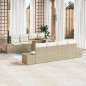 vidaXL Set da Pranzo da Giardino 9 Pezzi con Cuscini Beige in Rattan Sintetico e Acacia vidaXL Set da Pranzo da Giardino 9 Pezzi con Cuscini Beige in Rattan Sintetico e Acacia