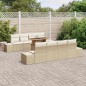 vidaXL Set da Pranzo da Giardino 9 Pezzi con Cuscini Beige in Rattan Sintetico e Acacia vidaXL Set da Pranzo da Giardino 9 Pezzi con Cuscini Beige in Rattan Sintetico e Acacia