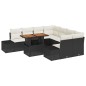 vidaXL Set da Pranzo per il Giardino 9 Pezzi con Cuscini in Rattan Polietileno Nero e Acacia
