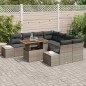 vidaXL Set da Pranzo da Giardino in 9 Pezzi con Cuscini Grigi in Rattan Sintetico e Acacia vidaXL Set da Pranzo da Giardino in 9 Pezzi con Cuscini Grigi in Rattan Sintetico e Acacia