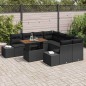 vidaXL Set Pranzo Giardino 9 Pezzi con Cuscini in Rattan Sintetico Nero e Acacia